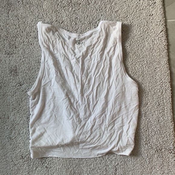 White cropped wrap front tank - Picture 2 of 2